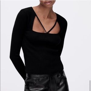 Zara Cut Out Straps Knit Top